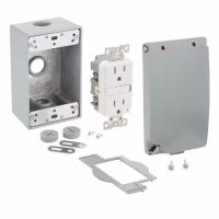 Metal Electrical Box Cover GFCI Kit